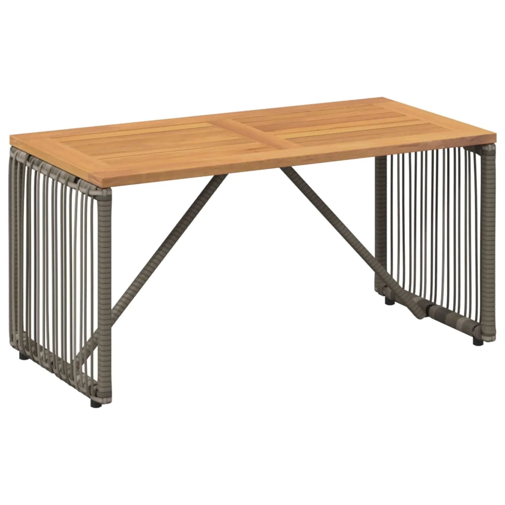 Tavolo da Esterno Grigio e Marrone 80 x 40 x 40 cm polyrattan 42025165