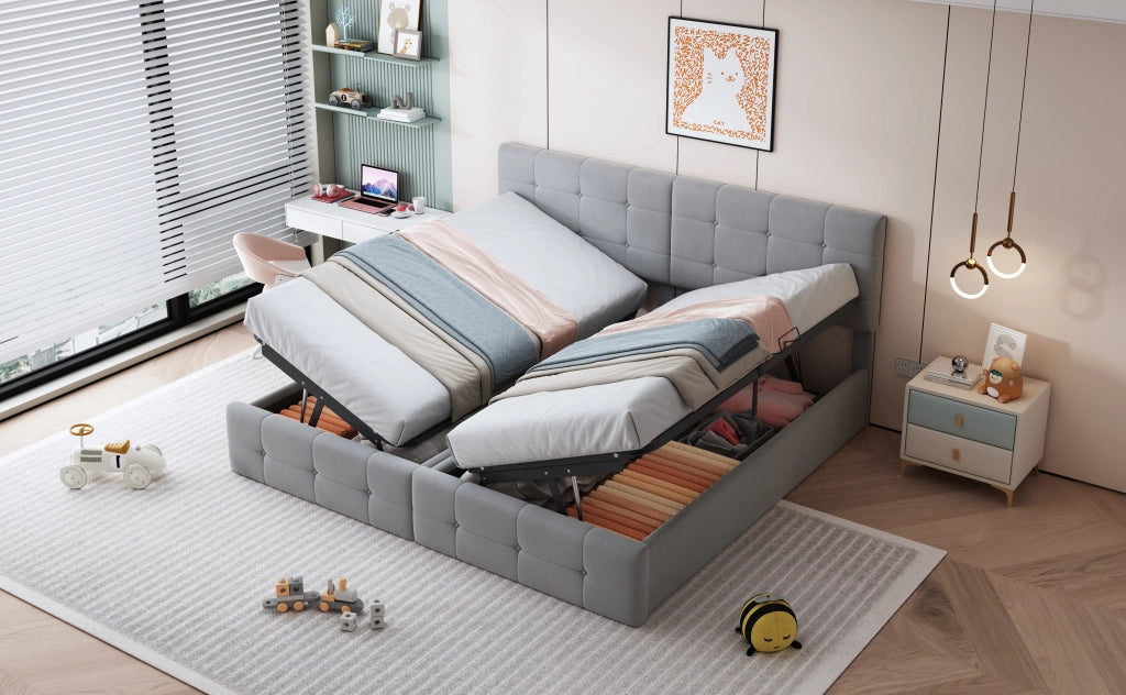 letto imbottito velluto grigio 180 x 200 cm