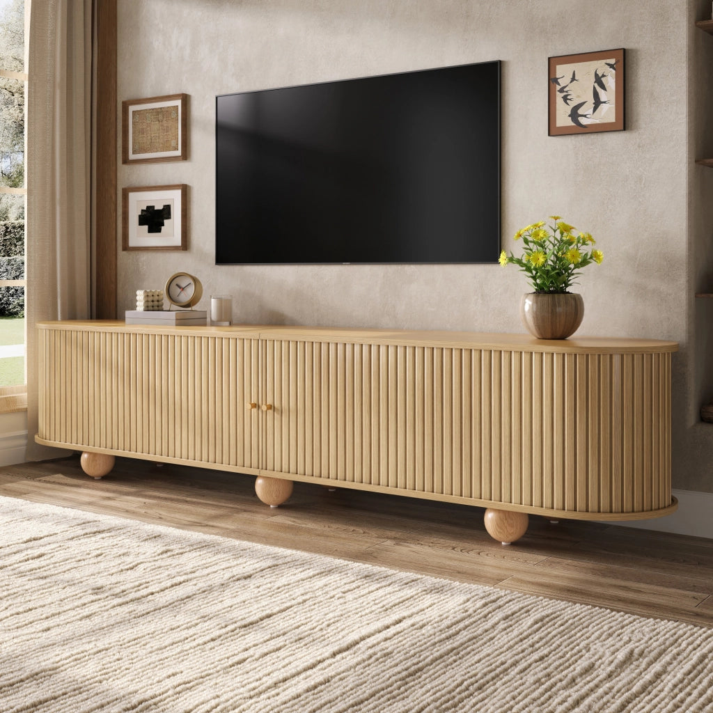 Lowboard per TV Natural in MDF; lunghezza 180 cm