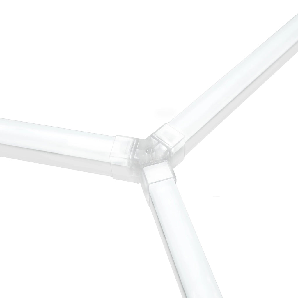 Luci LED Esagonali x 2 & Piastrelle Ventilate per Pavimento Garage con Bordi - 120 Nere & 120 Blu