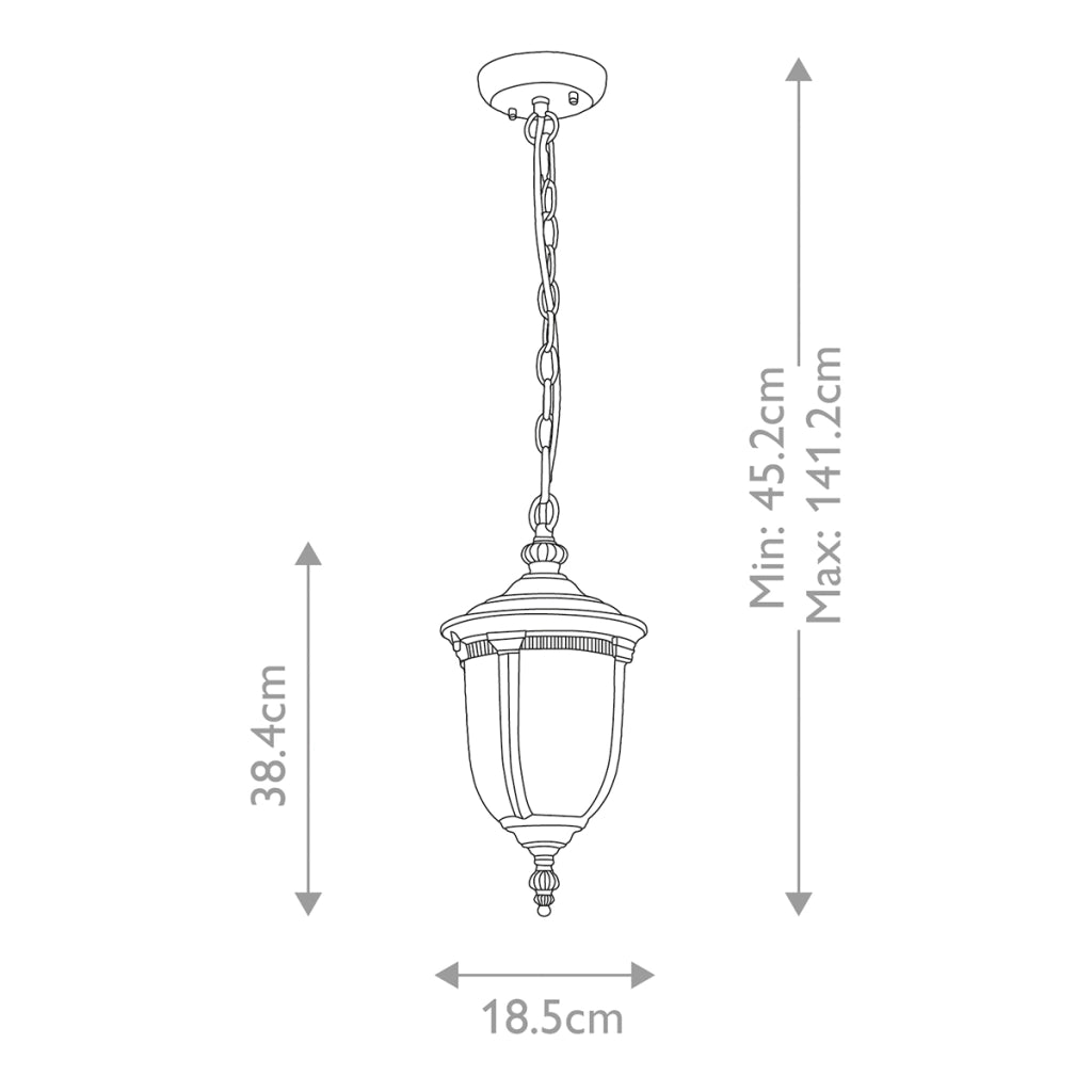 Lampada sospesa esterno classica Cleveland Elstead E27
