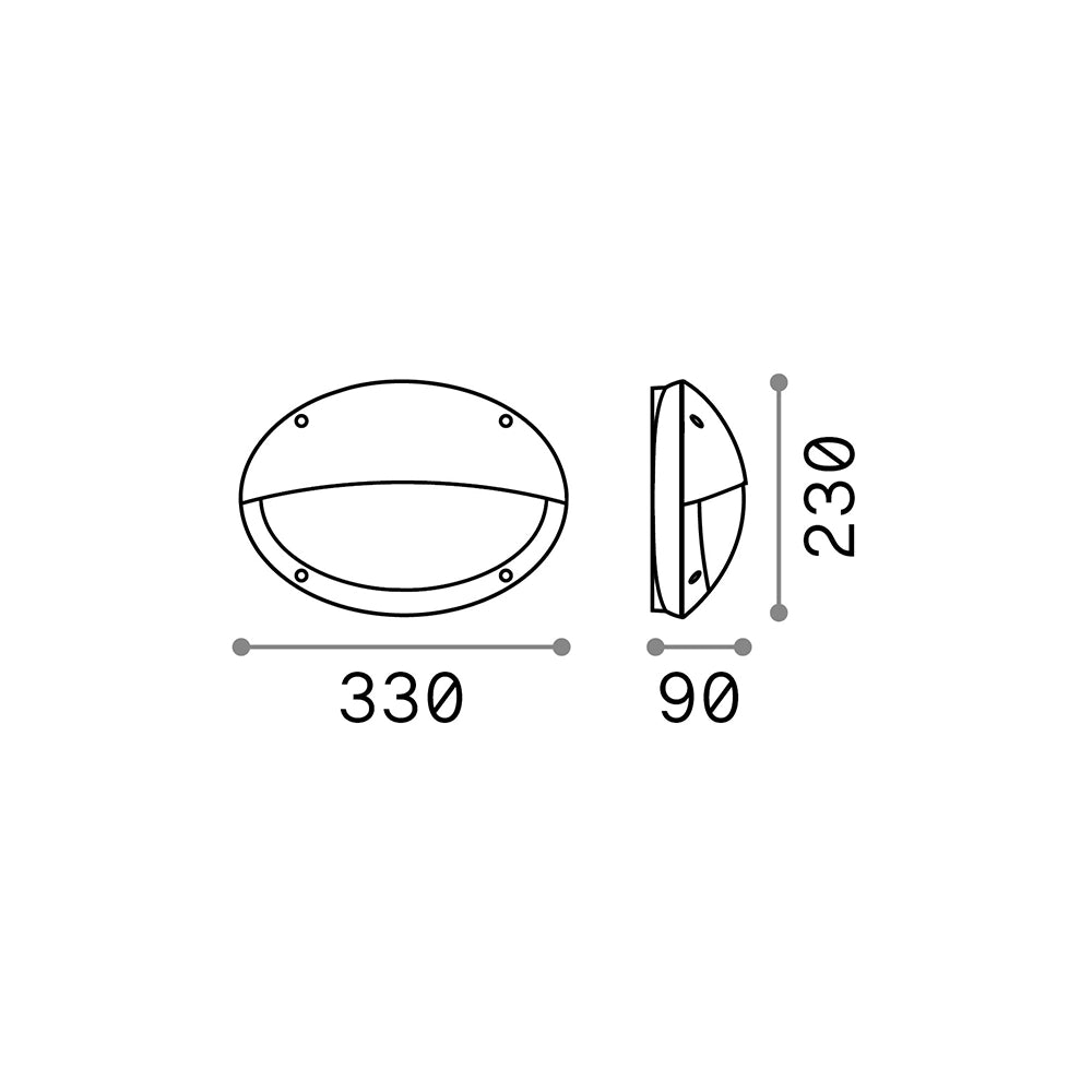 Applique Moderna Medea-2 Materie Plastiche Nero 1 Luce E27