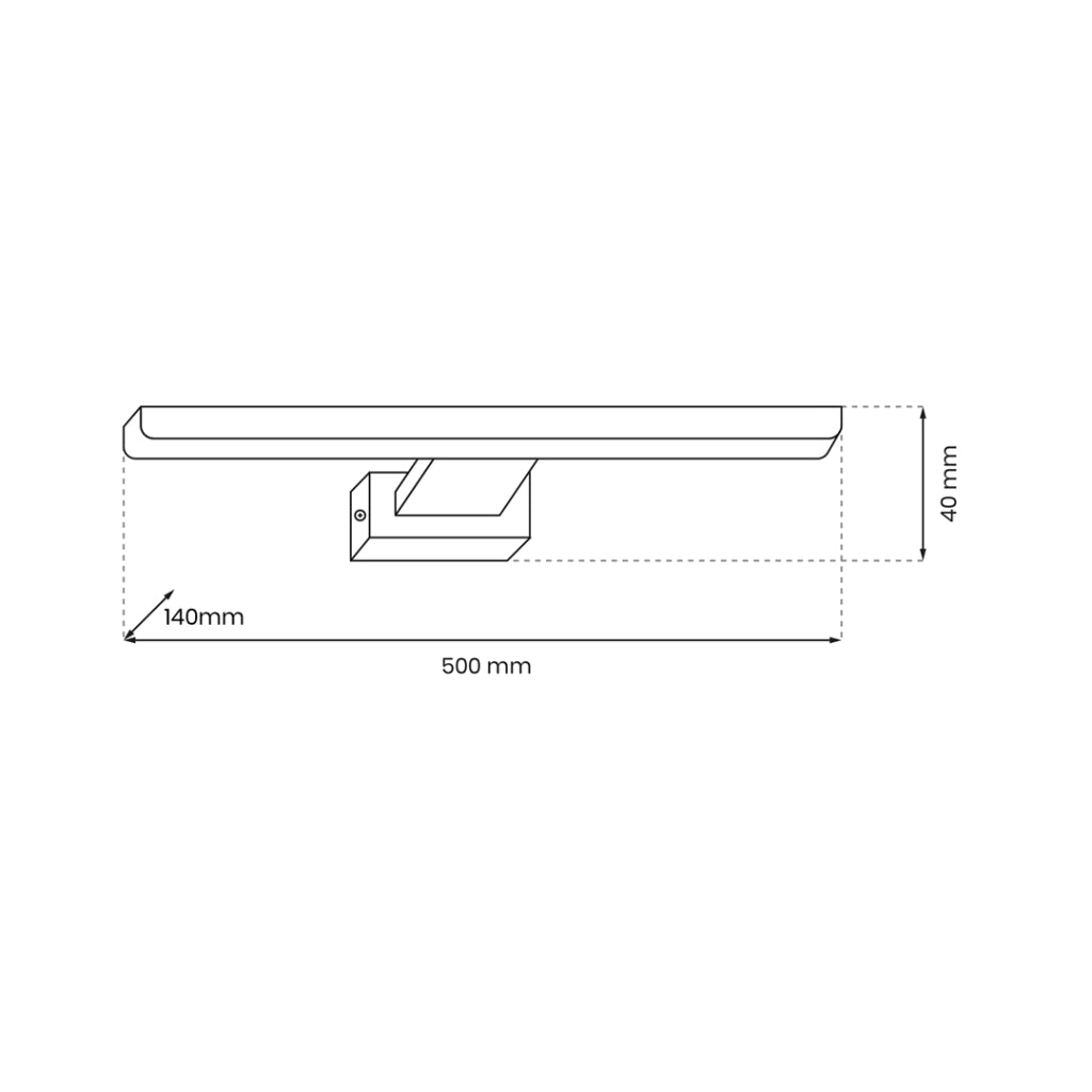 Applique LED quadro PINTO bianca 12W 3000K 50cm Milagro