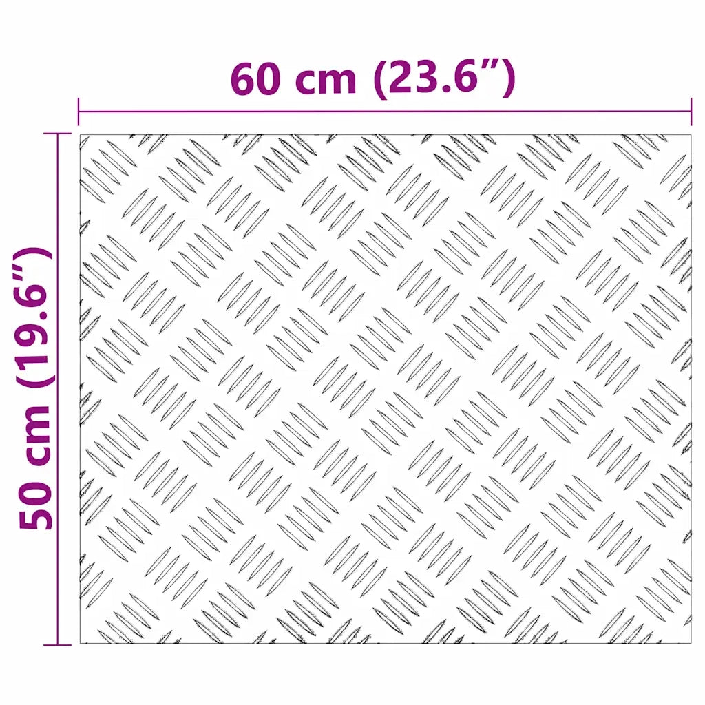 Gradini per Scale 2 pz | Tappetini per scale autoadesivi Argento 60 x 50 cm Alluminio