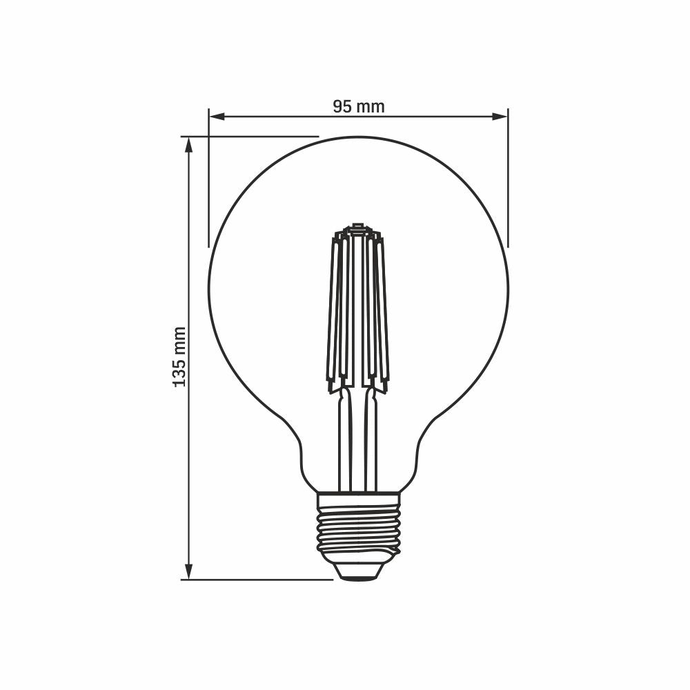 Lampadina LED dimmerabile G95 7W E27 2200K 700lm Videx
