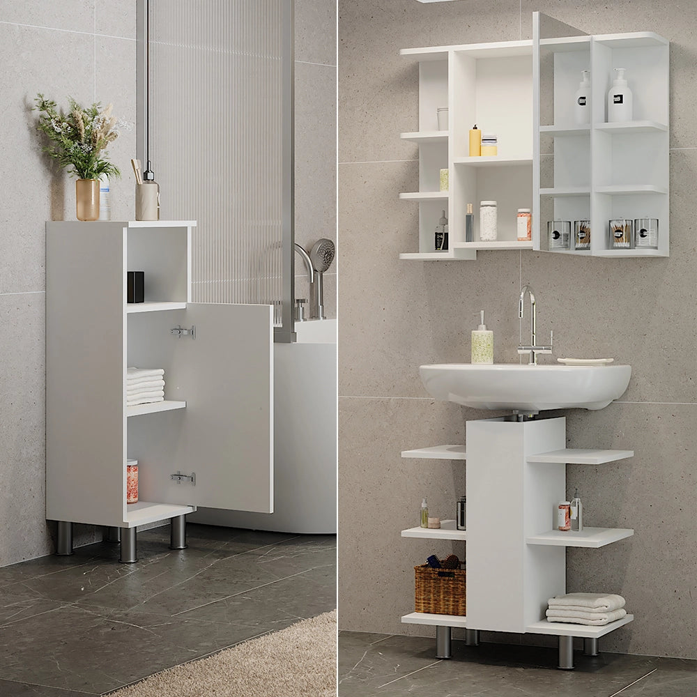 Vicco Set mobili bagno Bianco 3 parti