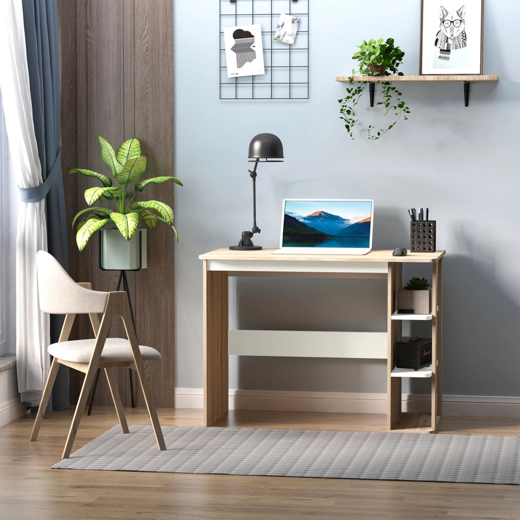 Scrivania con Libreria 3 Ripiani ¨C Xylo ¨C Legno Bianco 100x55x74 cm
