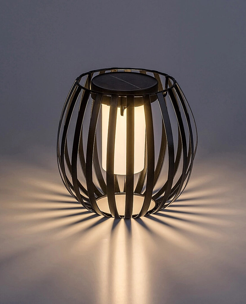 Lampada tavolo solare esterna industrial nera IP44 Savoca Rabalux