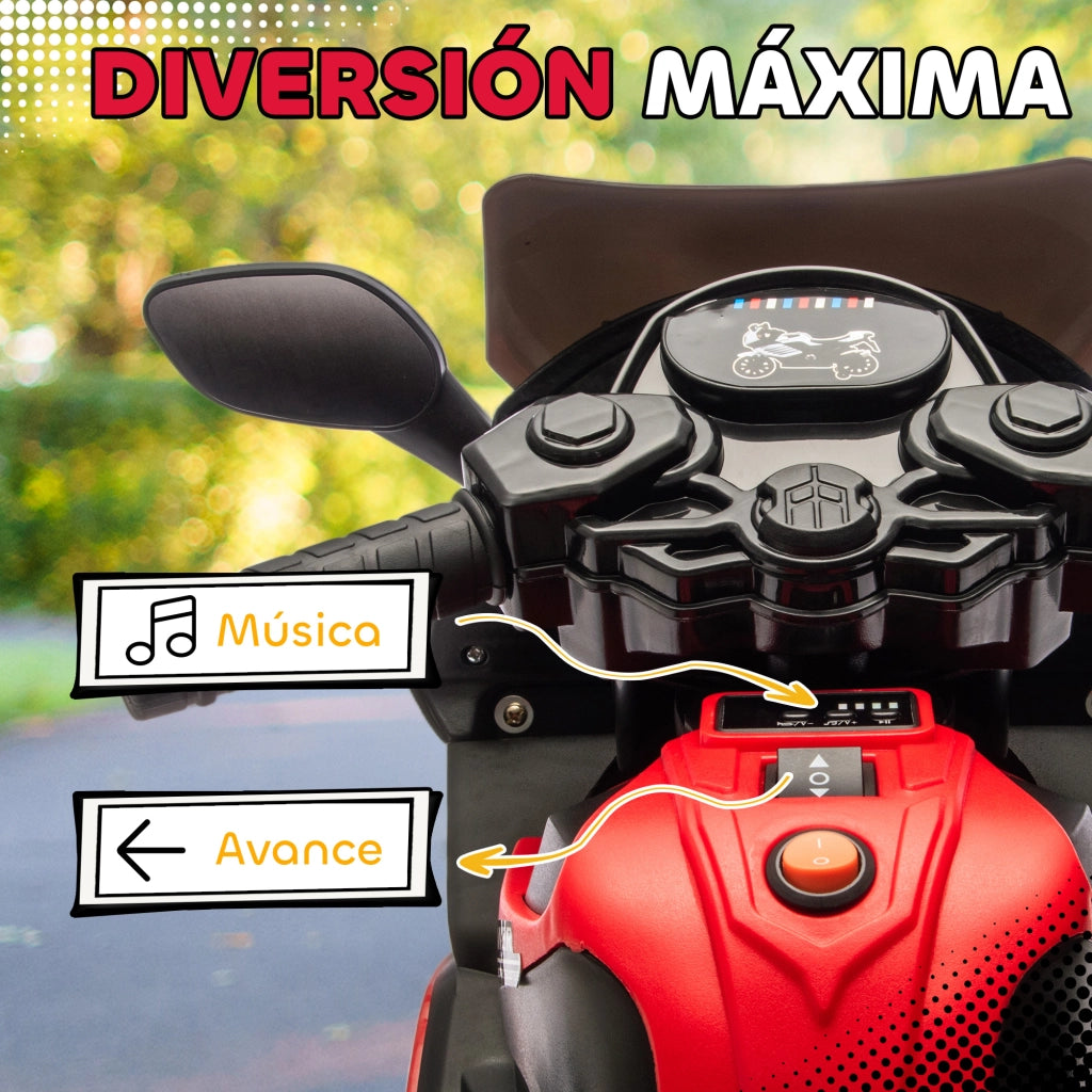 Moto Elettrica Bambini 6V ¨C zephmum ¨C Rosso