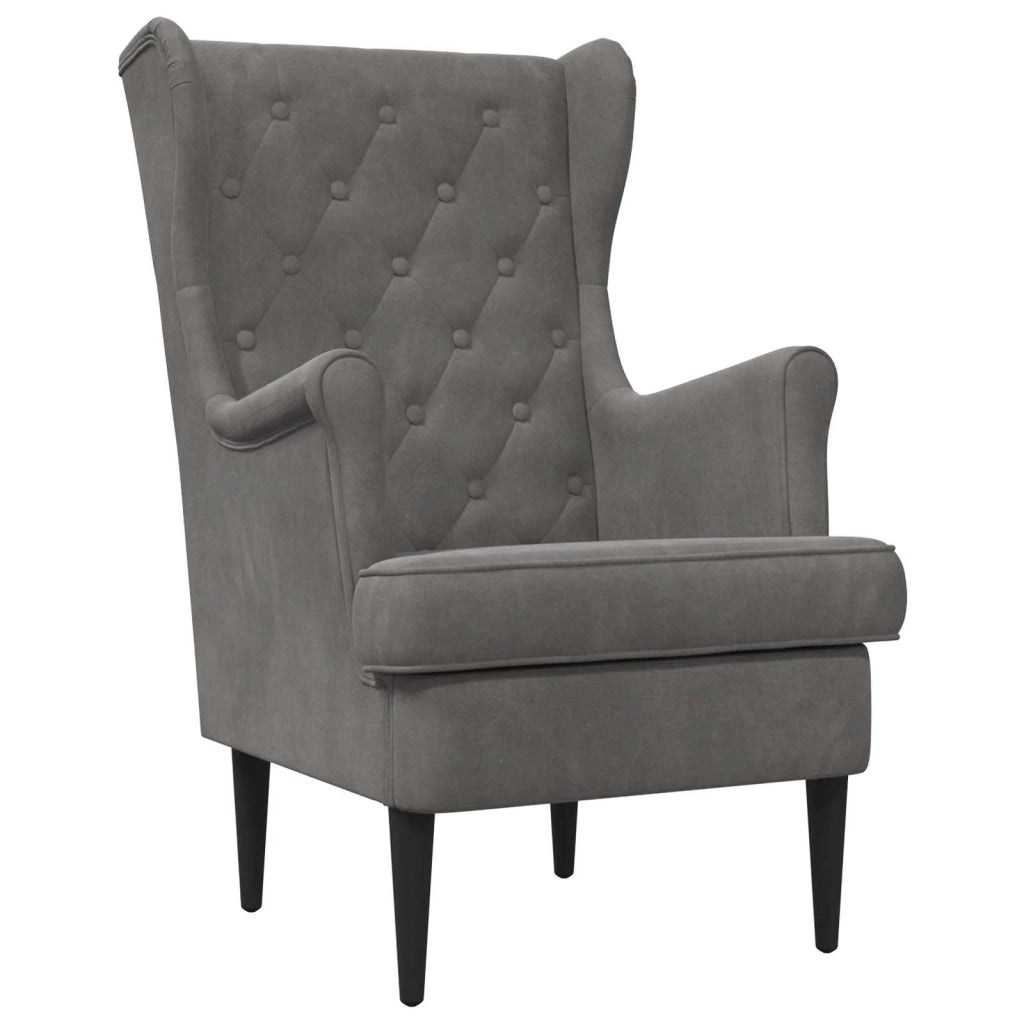 Poltrona Grigio Scuro Velluto 42029927