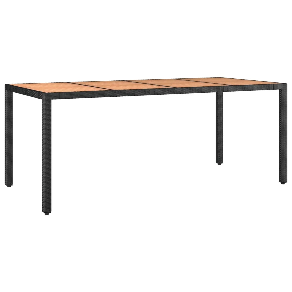 Set da Pranzo da Giardino 9 pz con Cuscini Nero in Polyrattan 3157604