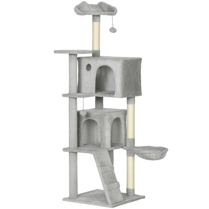 ALBERO TIRAGRAFFI PER GATTI 50x21,5x50 cm Grigio Chiaro Plastica