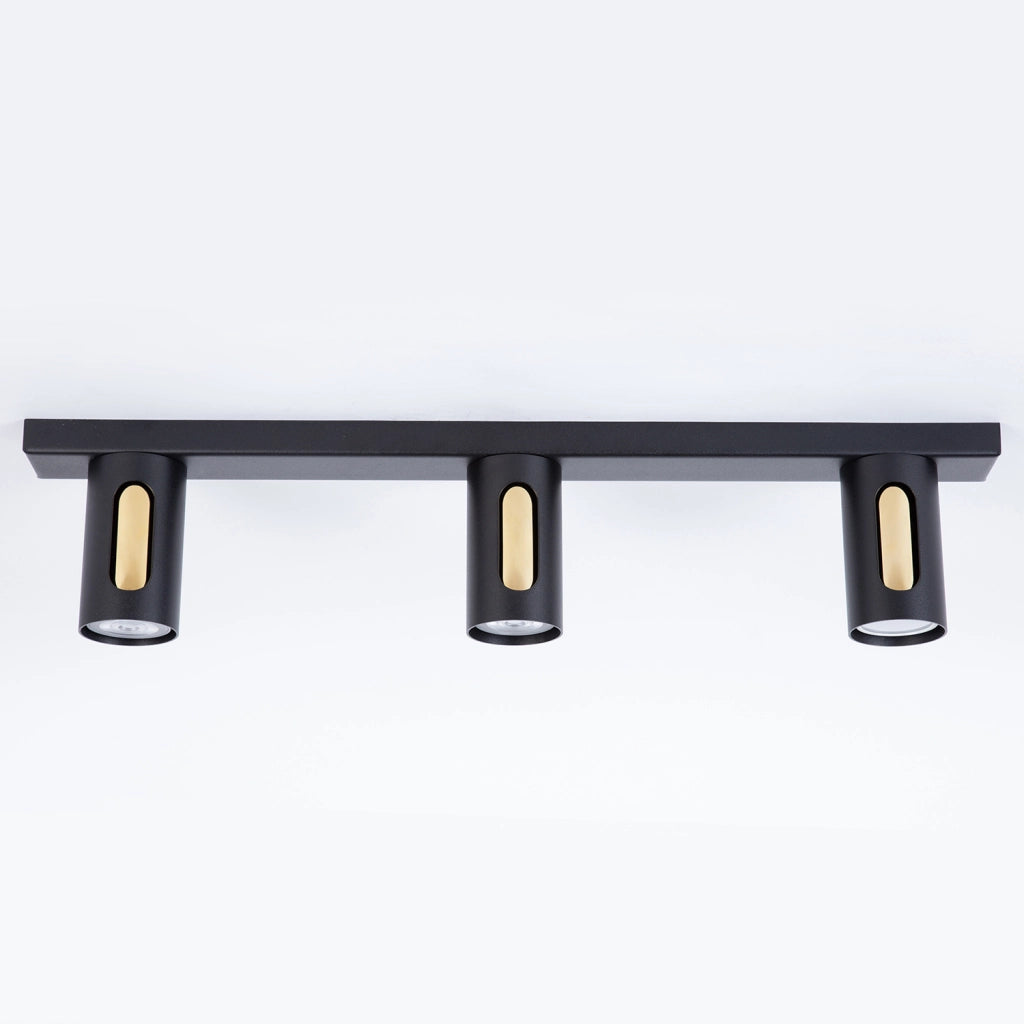 Plafoniera a barra FLOW 60 cm nero oro 3xGU10 Sigma