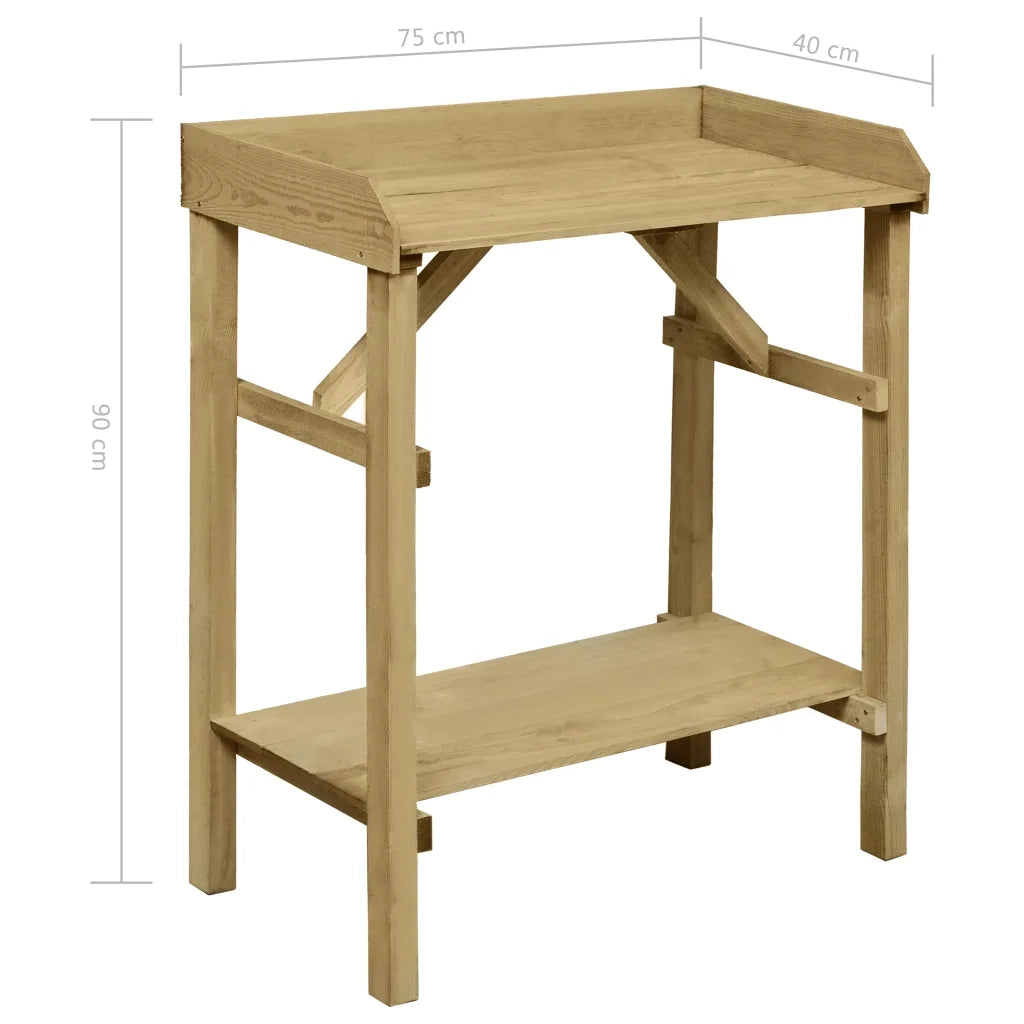 Tavolo da Lavoro da Giardino in Legno Impregnato 75x40x90cm 45302