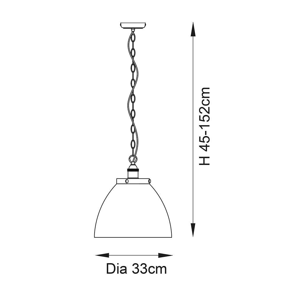 Lampada a sospensione industriale argento vetro E27 Endon