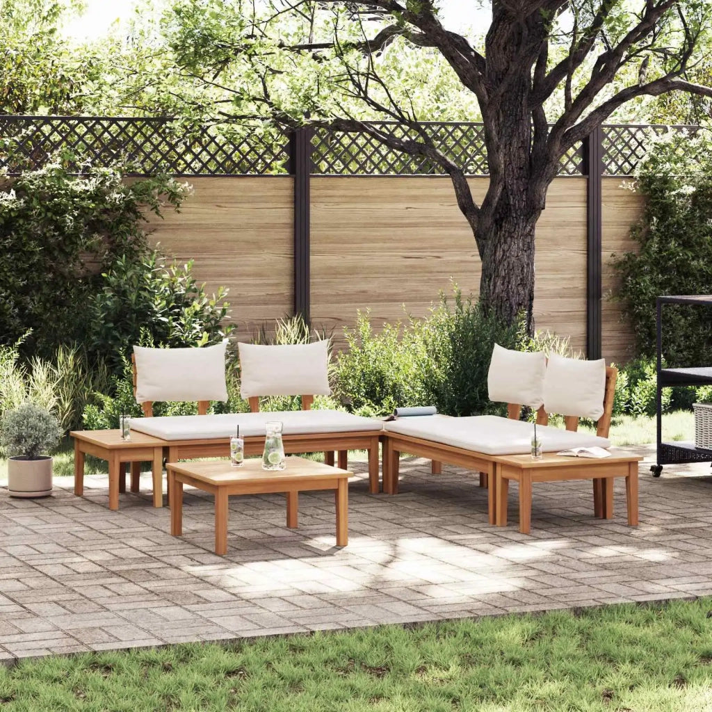 Set Divano da Giardino 3 pcs Marrone e Crema 3356868
