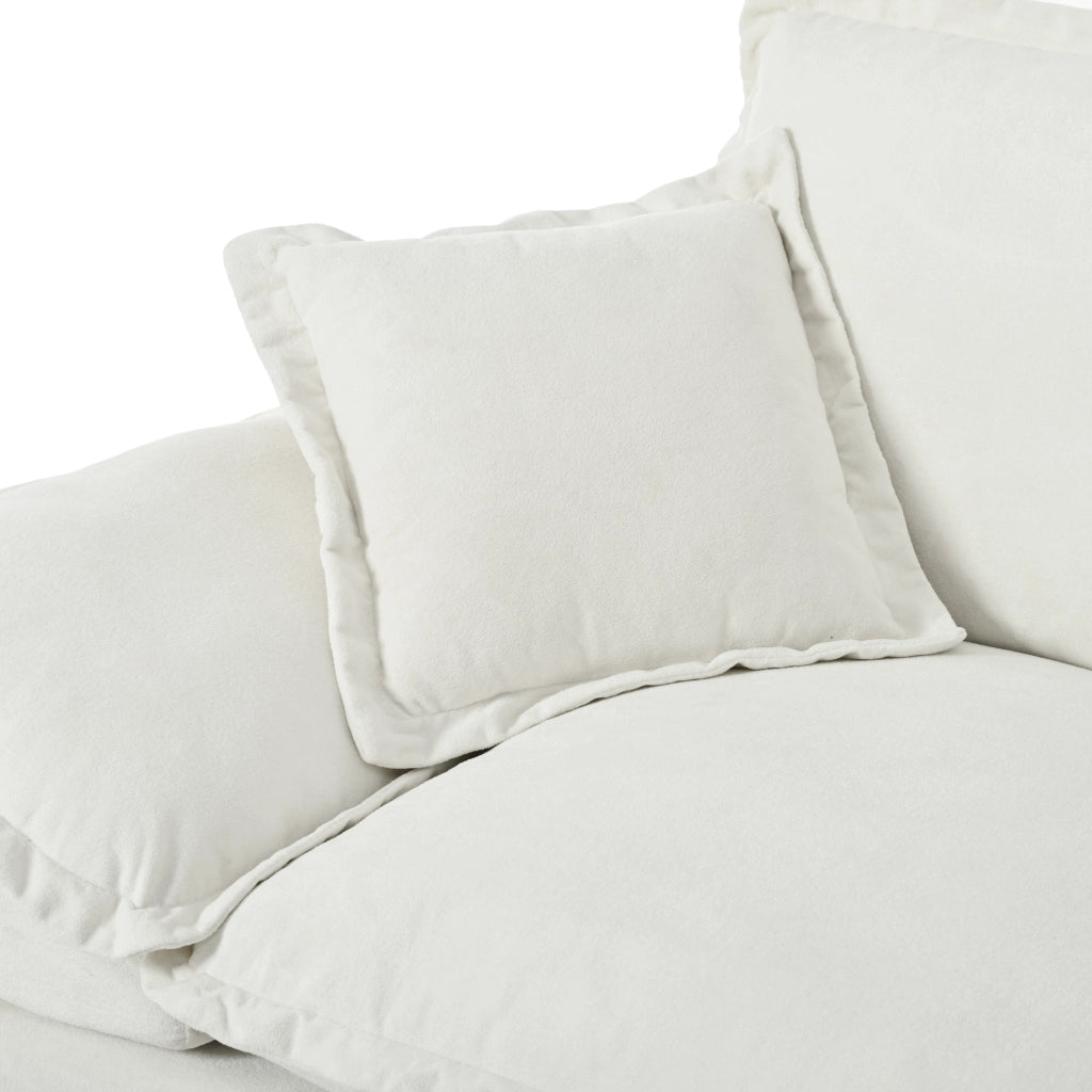 Divano 3 Posti in Chenille con Braccioli Curvi ¨C MINIMAL ¨C Beige