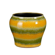 Vaso tondo Troy giallo  21x25 cm