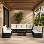 Set Divano da Giardino 9 pcs Nero polyrattan 3434173