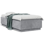 Letto singolo | Letto per adulti | Giroletto Grigio Cemento 90x190 cm in Legno Multistrato