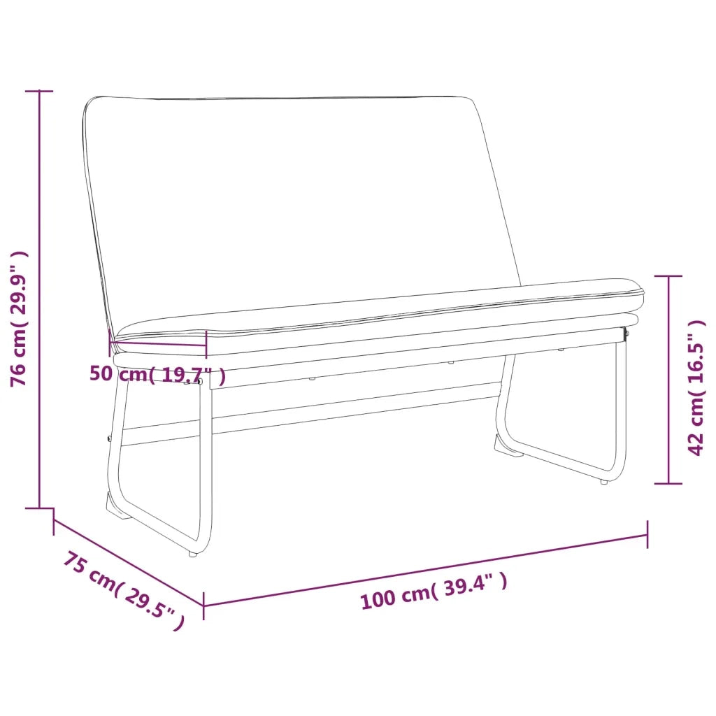 Panca Nera 100x75x76 cm in Tessuto 351323