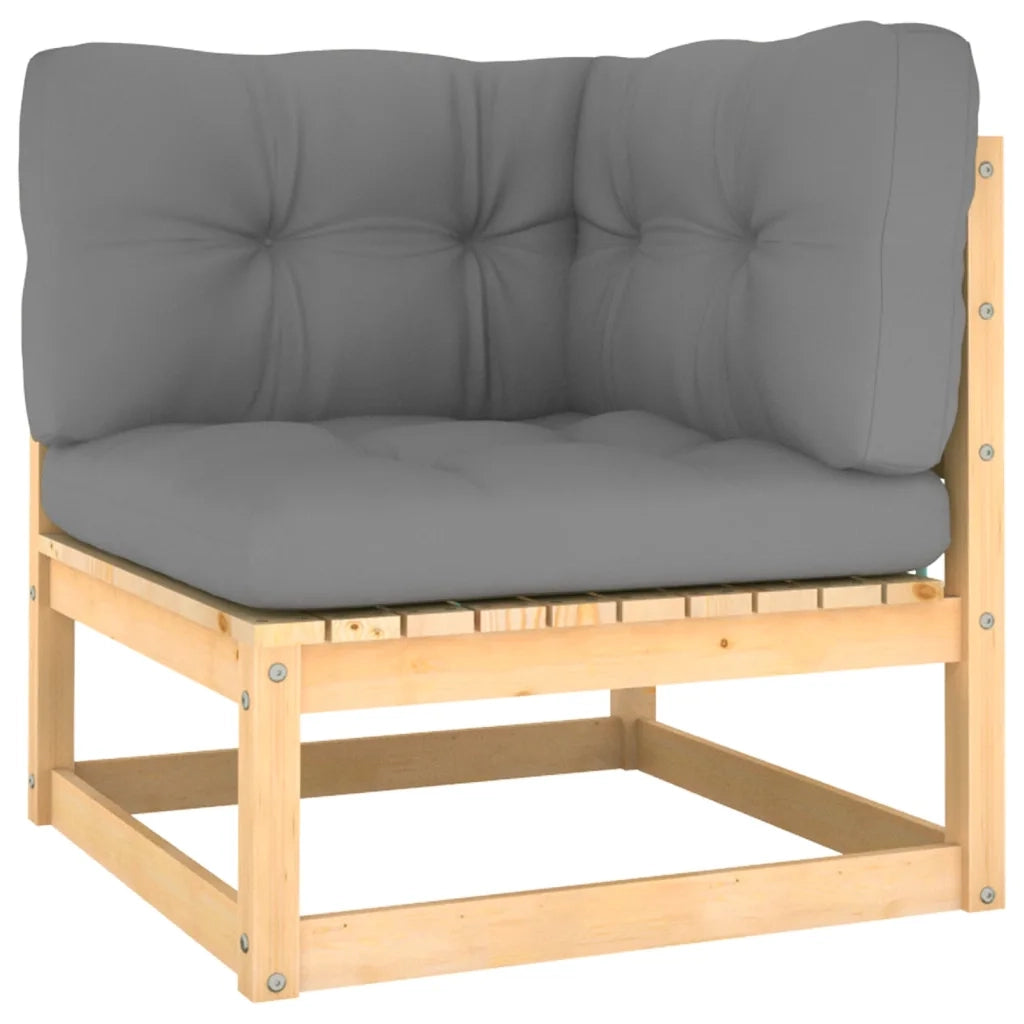 Set Divani da Giardino 5 pz con Cuscini Legno Massello di Pino 3076584