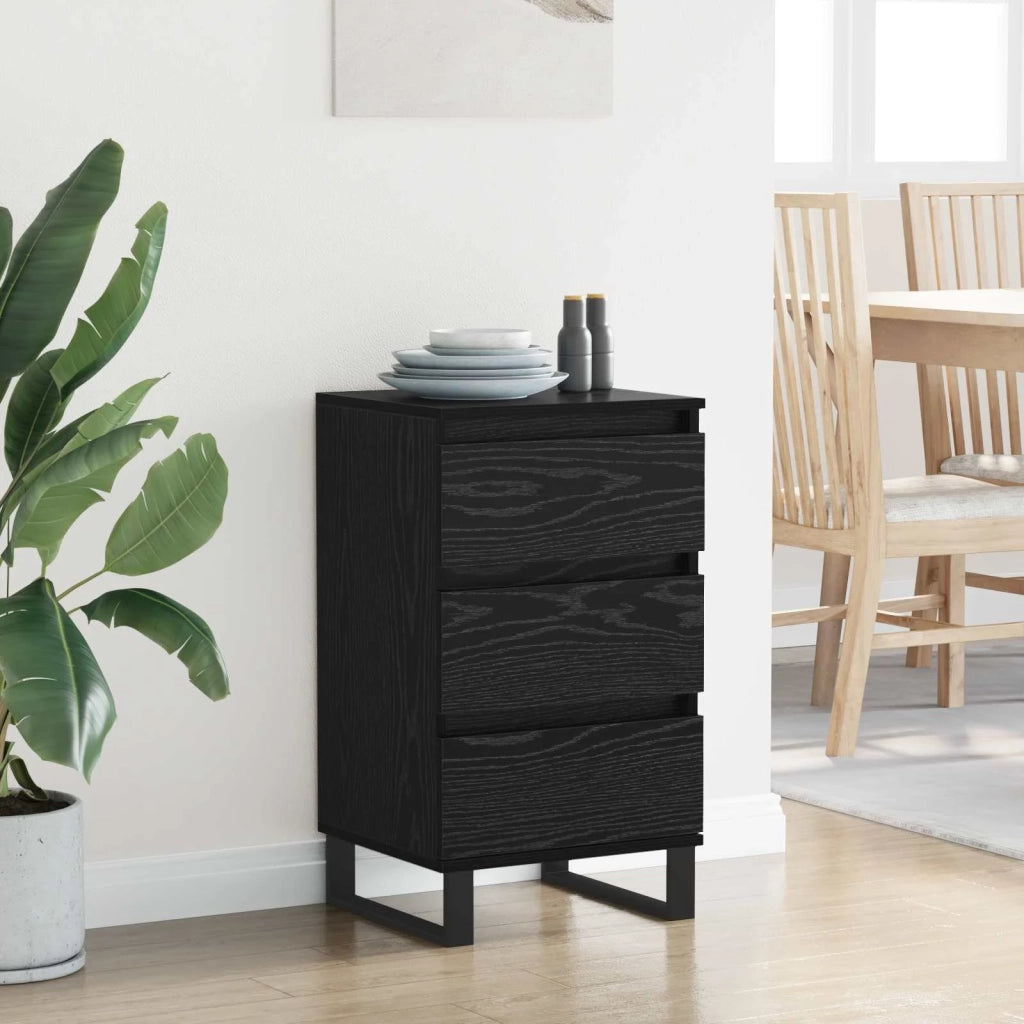 Credenza con cassetto Rovere nero Legno multistrato 881716
