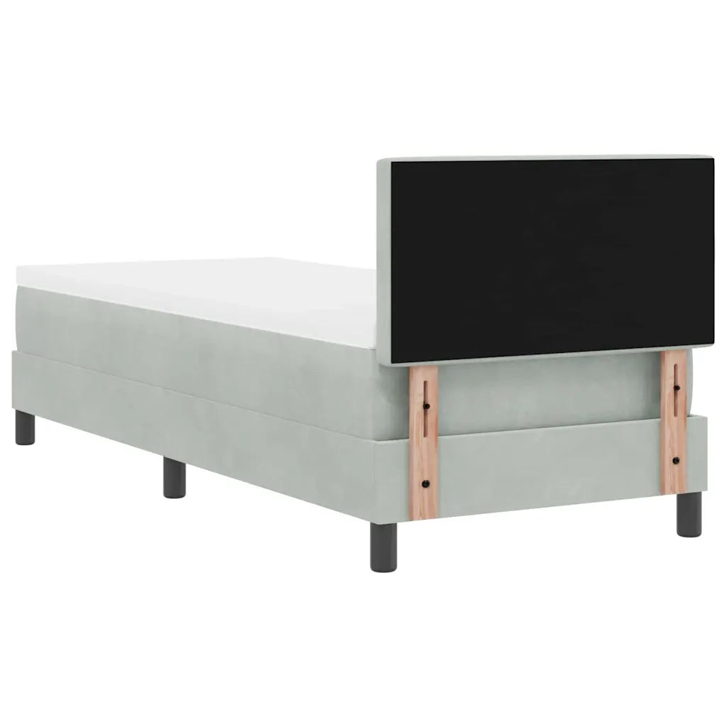 Letto a molle con materasso Grigio chiaro 80 x 200 cm Velluto 3339068