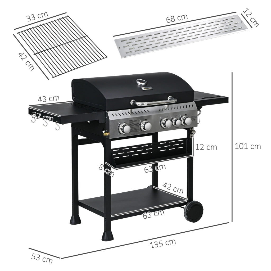 Barbecue a gas 4+1 ¨C Minimal ¨C grigio metallo