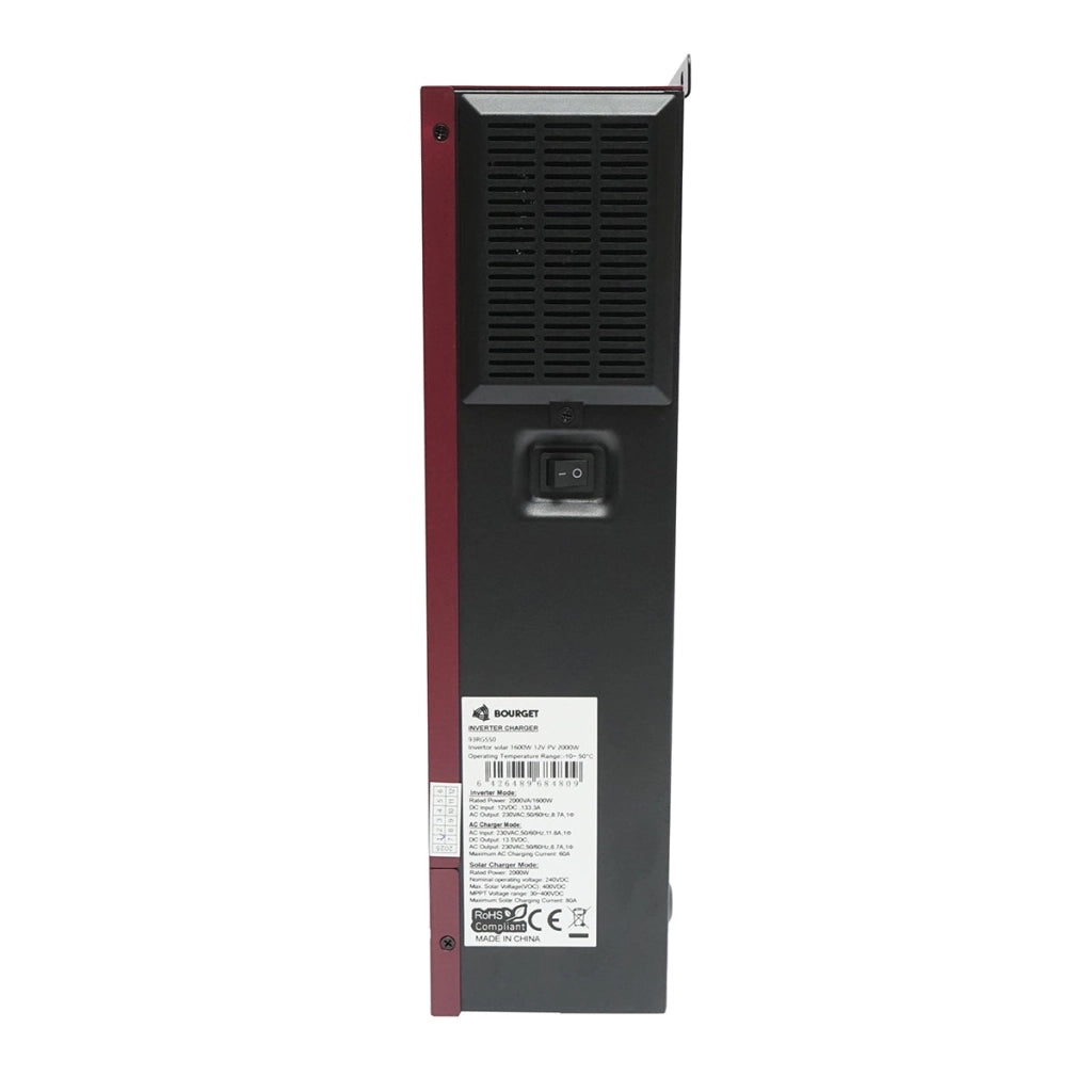 Inverter solare ibrido 1,6 KW, 12V, 80A MPPT, monofase, OFF-GRID, EVO-2000 Bourget