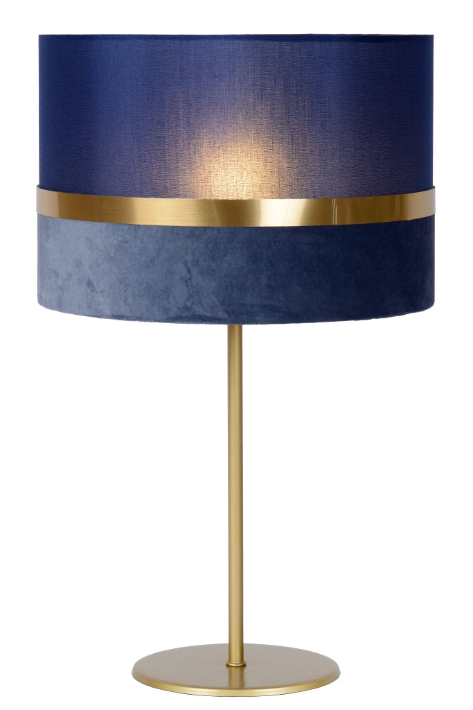 Lampada da tavolo in lino blu oro E27 Extravaganza Lucide