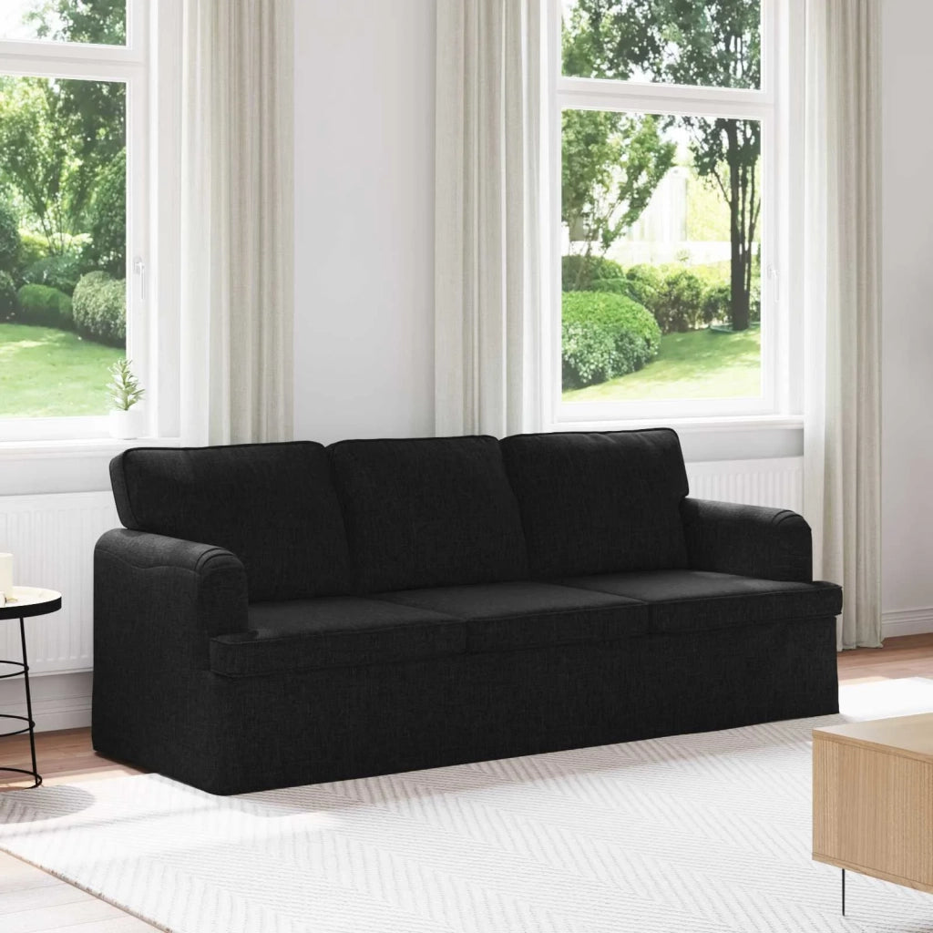 Divano Nero 201 x 80 x 85 cm Tessuto 42024499