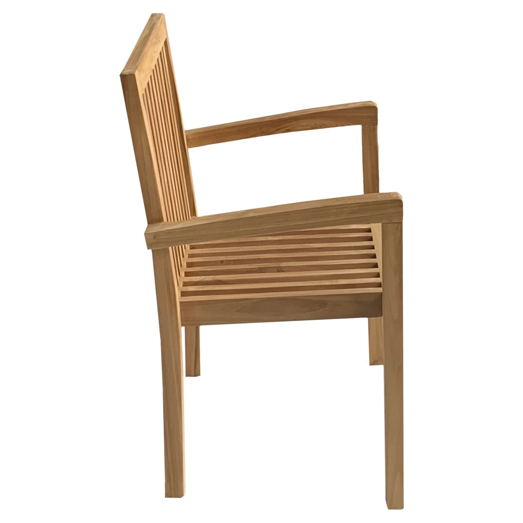 Set di 4 sedie da giardino JAVA impilabili in teak