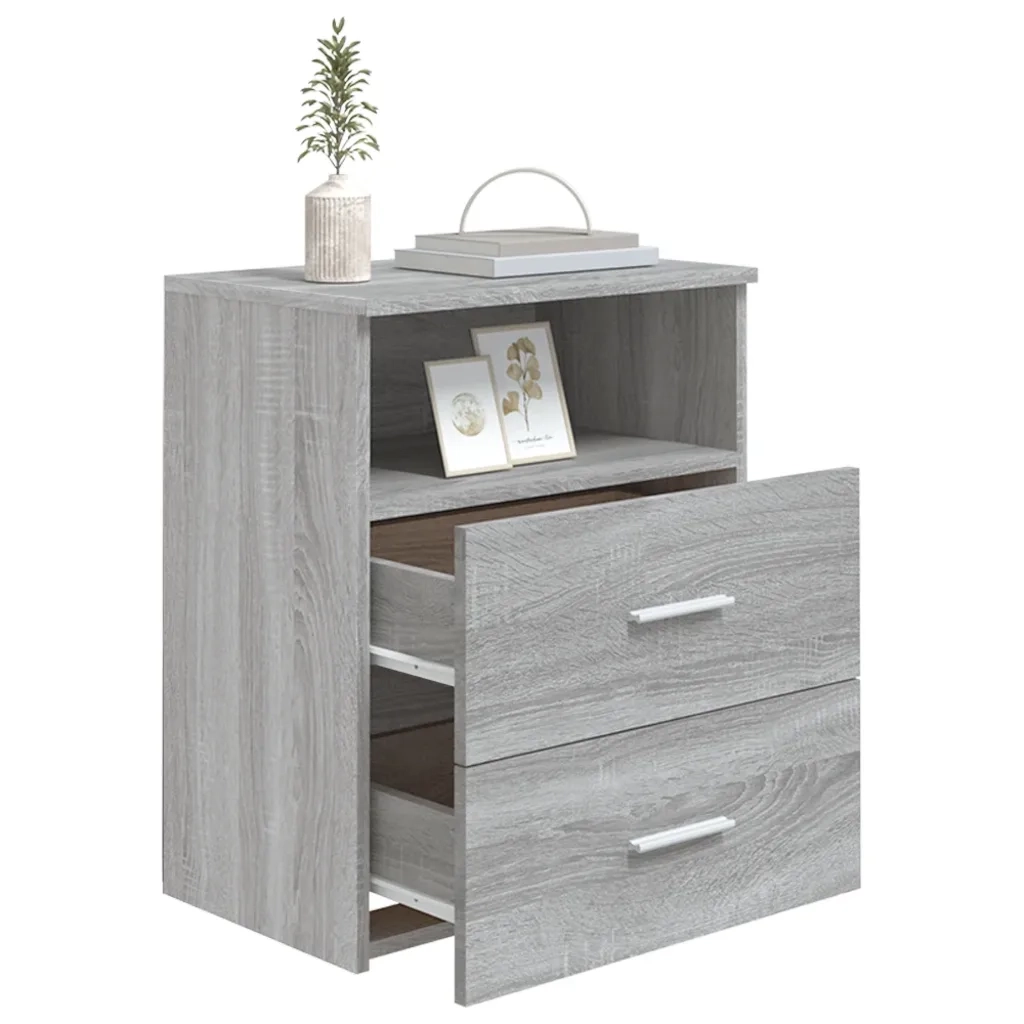 Comodino | Armadio da Notte | Mobiletto da notte Grigio Sonoma 50x32x60 cm