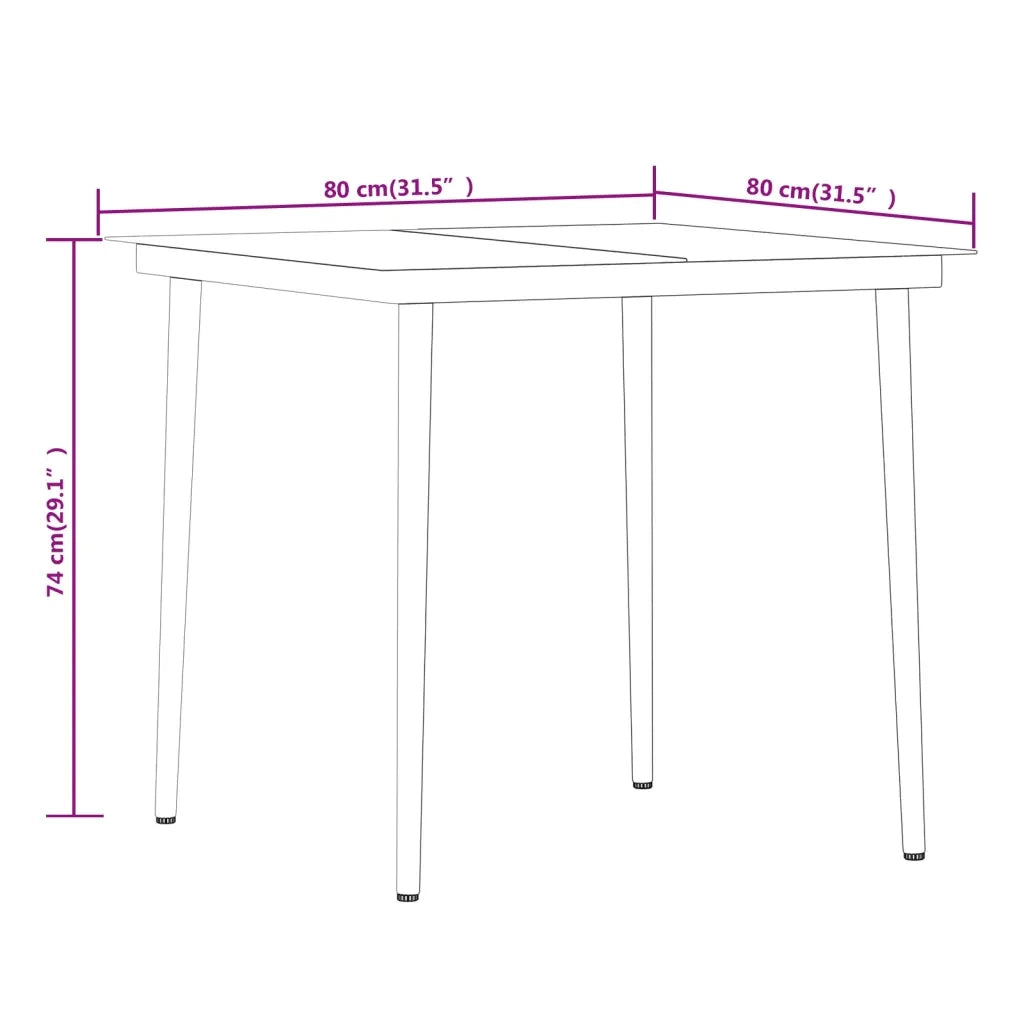 Set da Pranzo da Giardino 5 pz Grigio e Nero 3099408