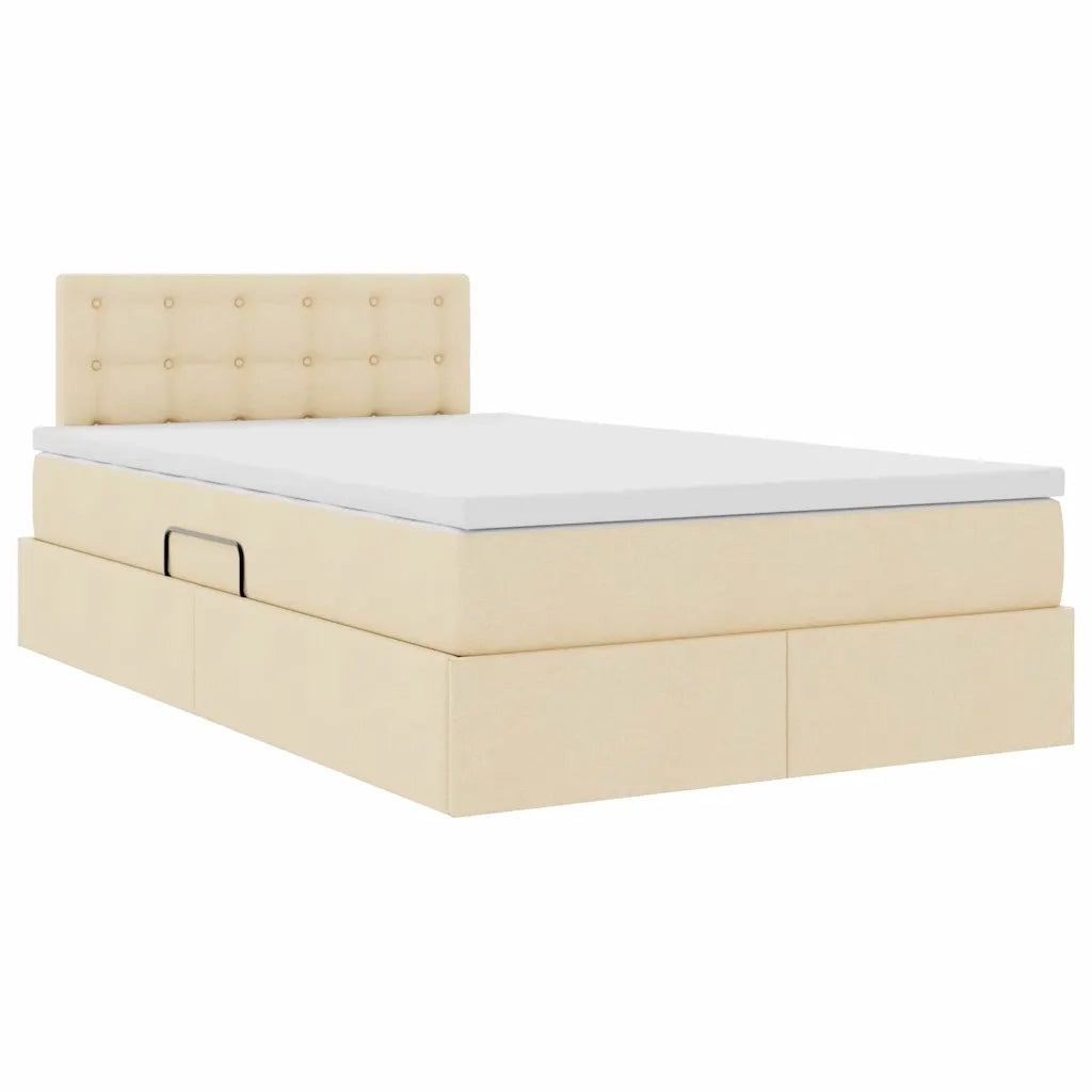 Letto con contenitore e materasso Crema 120 x 200 cm