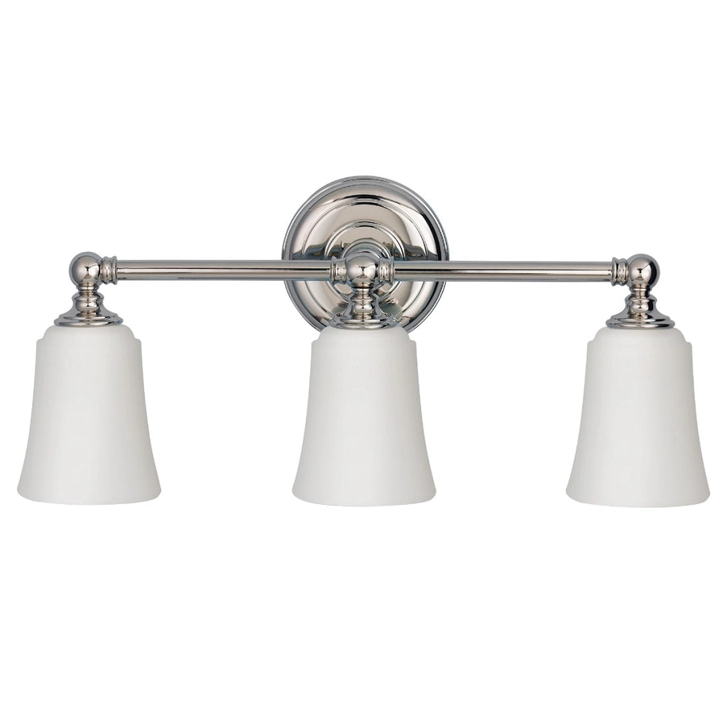 Applique bagno 3xG9 IP44 cromo vetro opale Feiss Huguenot Lake