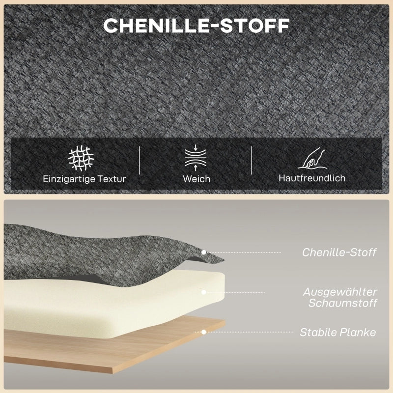 DIVANO 2 POSTI Compatto 117 cm Chenille Grigio