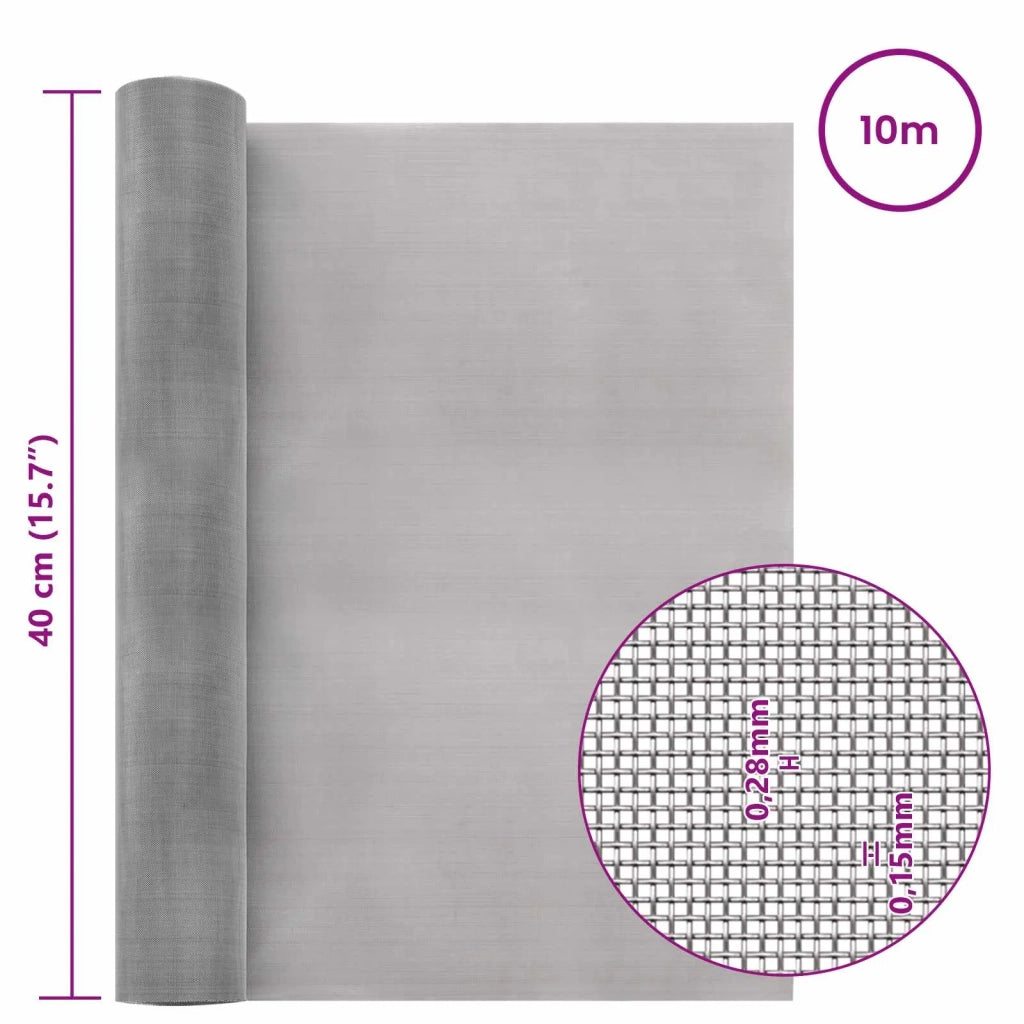 Rete per schermatura 40 x 1000 cm 60 Mesh Argento 42039567