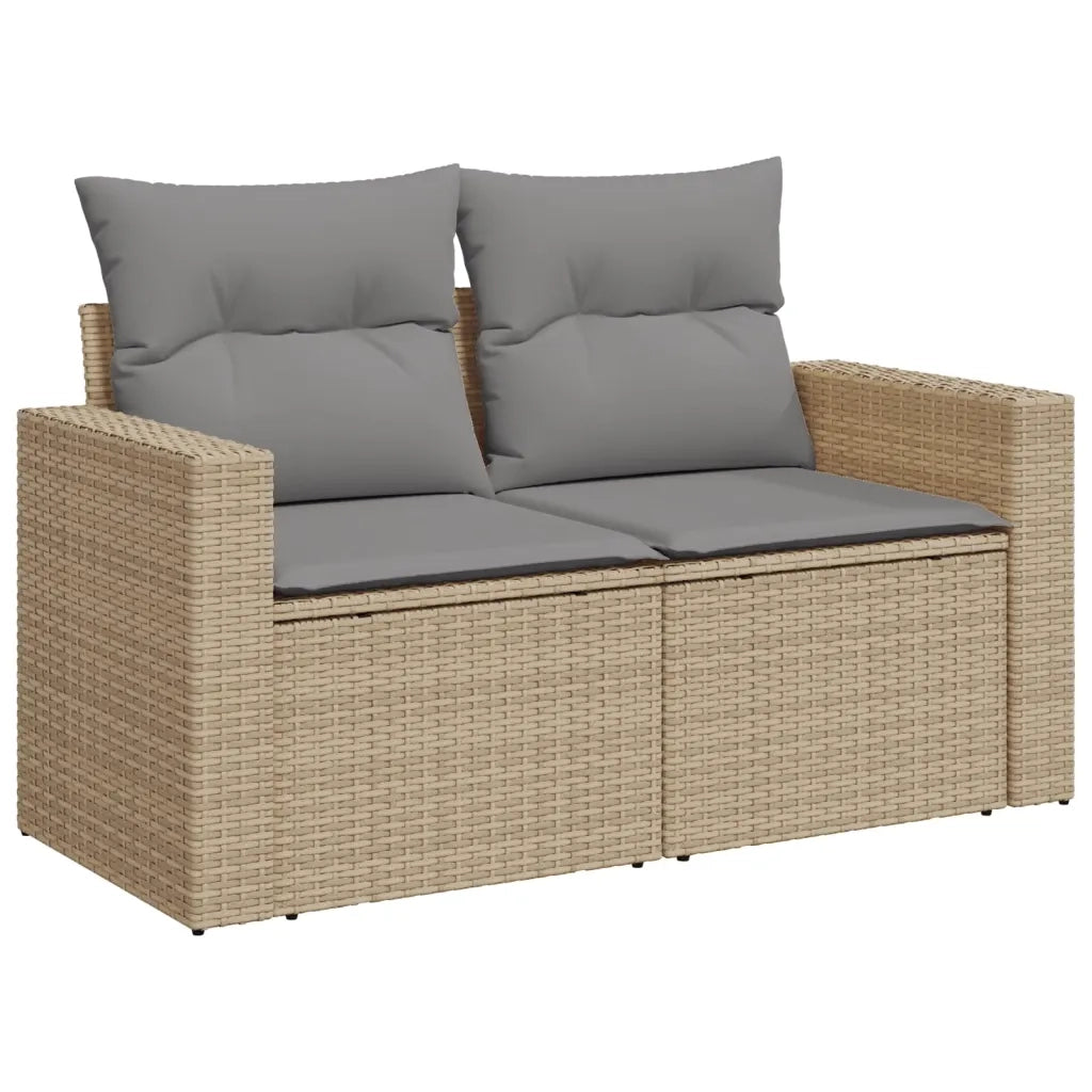 Set Divano da Giardino 10 pz con Cuscini Beige Misto Polyrattan 3256654