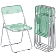 Set 4 Sedie Pieghevoli in Acrilico ¨C Minimal ¨C Verde Trasparente