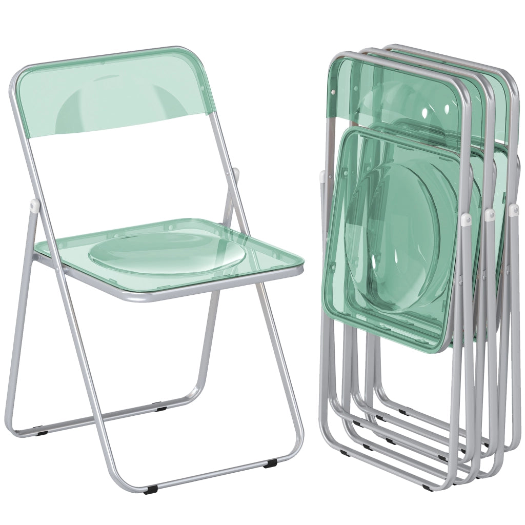 Set 4 Sedie Pieghevoli in Acrilico ¨C Minimal ¨C Verde Trasparente