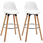Sgabello da Bar Imbottito ¨C Xylo ¨C PU Bianco 43x43x91cm Set 2 Pezzi