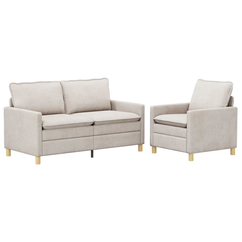 Set di divani 2 pcs Crema Poliestere 3417088