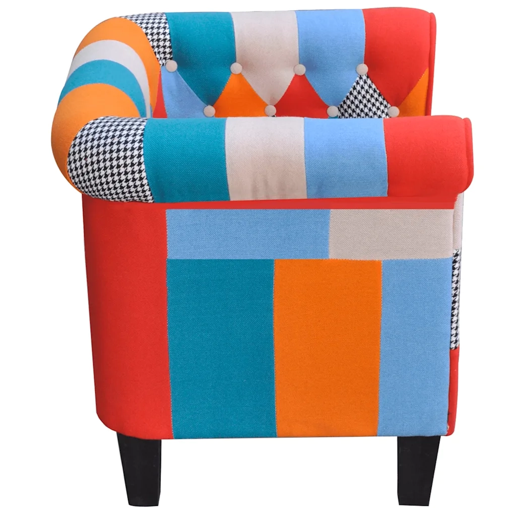 Poltrona | Sedia Relax con Design Patchwork in Tessuto