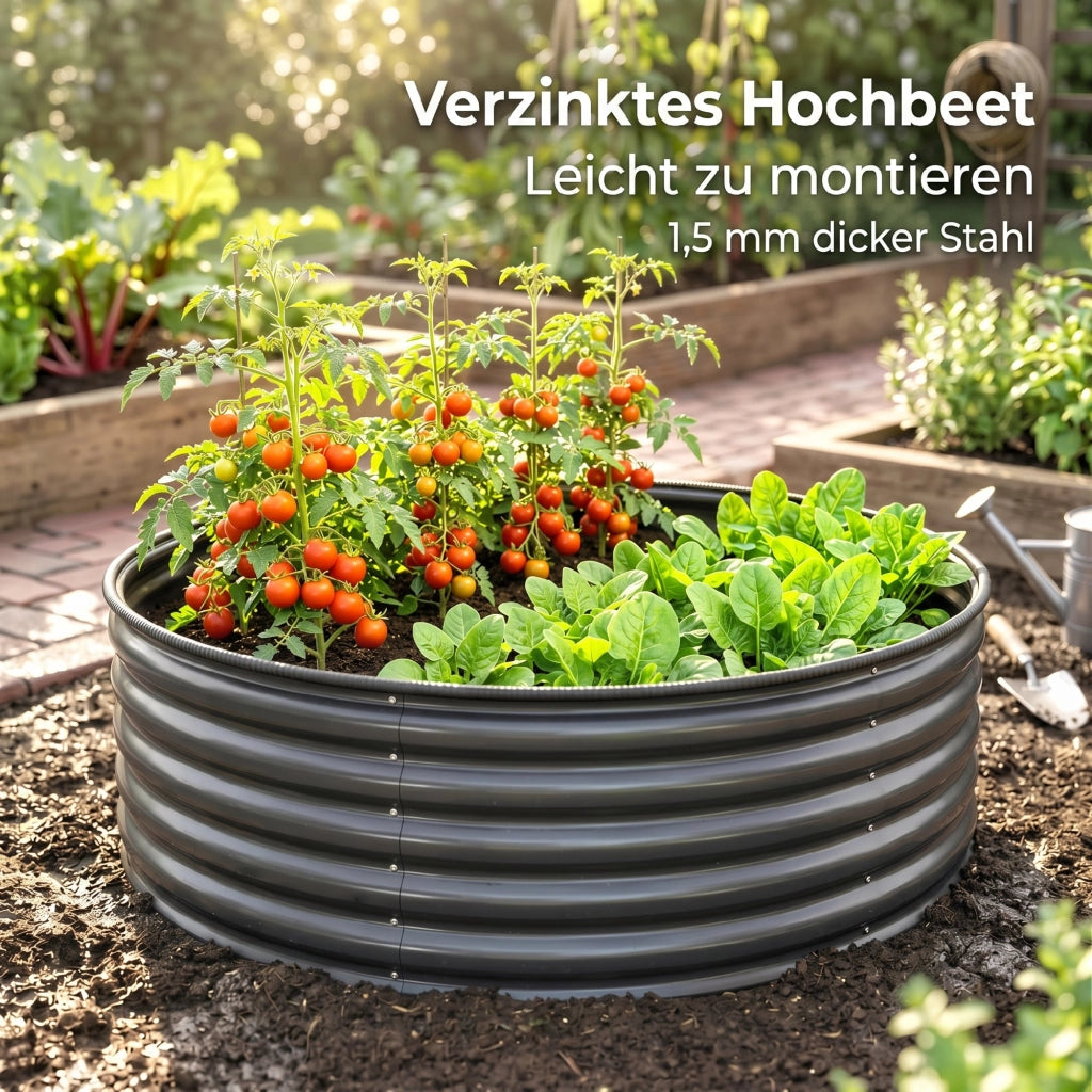 Cassone rialzato per giardino ¨C Xylo ¨C metallo zincato grigio antracite 120x120x43 cm