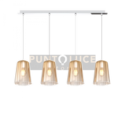 SOSPENSIONE CROMO RETTANGOLARE 4 LUCI AMBRA 1164CR-S4 R-AM