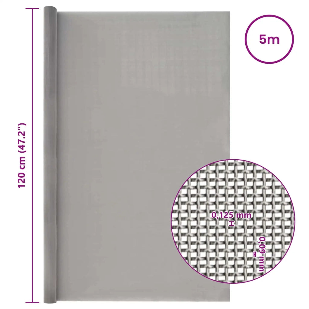 Rete per schermatura 120 x 500 cm 120 Mesh Argento 42039596