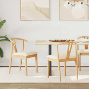 Sedia da pranzo 2 pcs Naturale e chiaro Legno di gomma solido