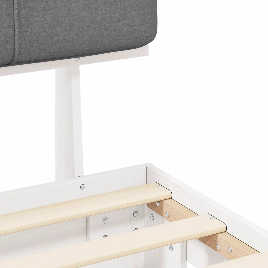 Letto con Testiera Rivestita Grigio chiaro 75 x 190 cm